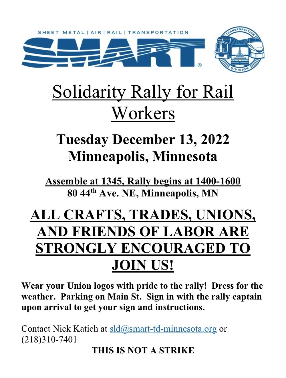 Solidarity Rally for Rail Workers